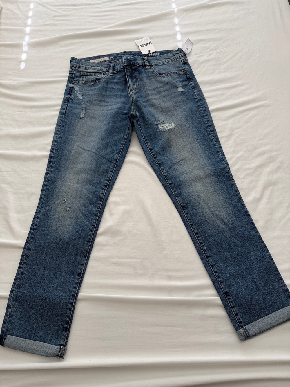 Gap Girlfriend Distressed Blue Jeans